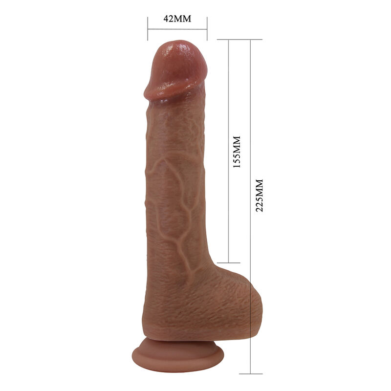 PRETTY LOVE - TOMMY VIBRADOR REALÍSTICO CON EMPUJE MARRÓN OSCURO CONTROL REMOTO - Imagen 4