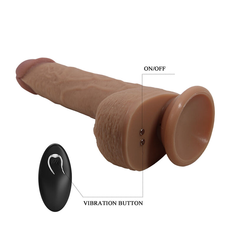 PRETTY LOVE - TOMMY VIBRADOR REALÍSTICO CON EMPUJE MARRÓN OSCURO CONTROL REMOTO - Imagen 8