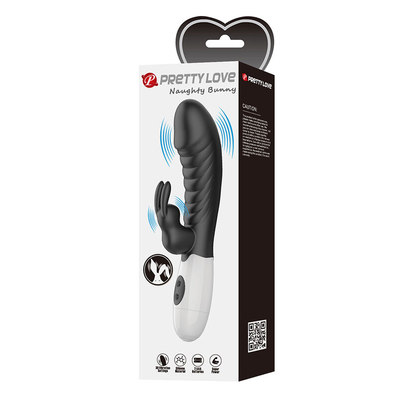 PRETTY LOVE - NAUGHTY BUNNY VIBRADOR RABBIT 30 FUNCIONES NEGRO - Imagen 2