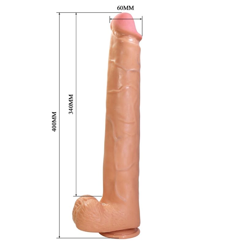 PRETTY LOVE - RAEL DILDO REALÍSTICO FLEXIBLE CON VENTOSA 40 CM -Ø- 6 CM MARRÓN - Imagen 7