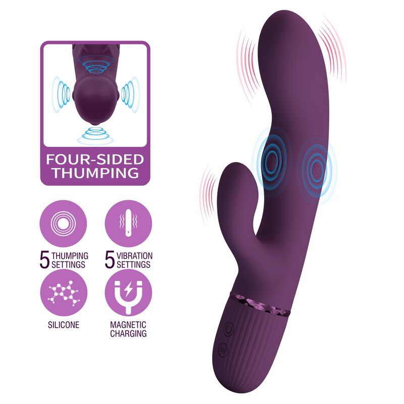 PRETTY LOVE - ZACH VIBRADOR RABBIT RECARGABLE CON EMPUJE 5+5 FUNCIONES - Image 8