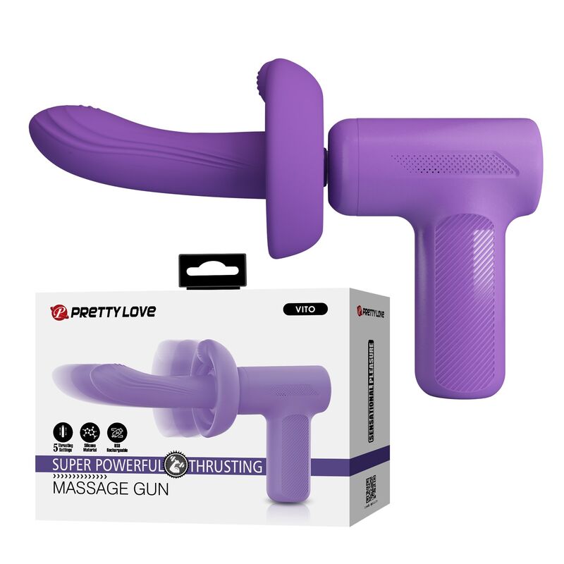 PRETTY LOVE - VITO PISTOLA DE MASAJE CON EMPUJE 5 MODOS MORADO - Image 10