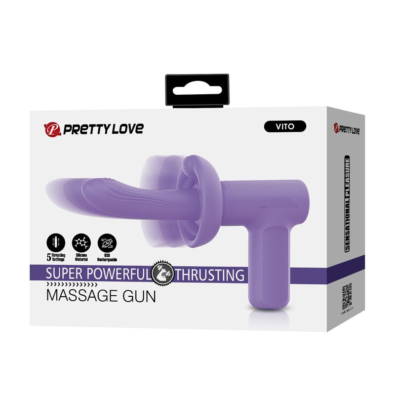 PRETTY LOVE - VITO PISTOLA DE MASAJE CON EMPUJE 5 MODOS MORADO - Image 6