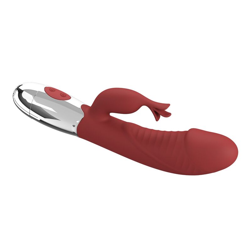 PRETTY LOVE - VIBRADOR RABBIT ROSEWOOD 30 FUNCIONES RECARGABLE USB ROJO - Imagen 5