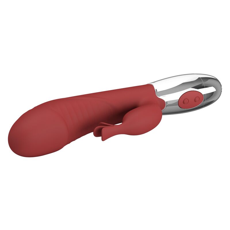 PRETTY LOVE - VIBRADOR RABBIT ROSEWOOD 30 FUNCIONES RECARGABLE USB ROJO - Imagen 3