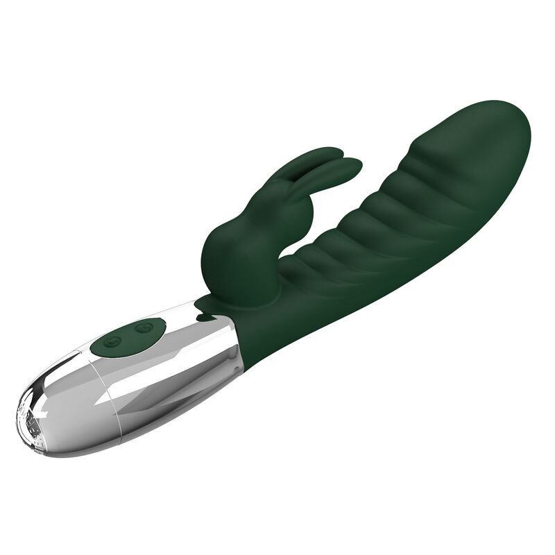 PRETTY LOVE - VIBRADOR RABBIT NAUGHTY BUNNY 30 FUNCIONES RECARGABLE USB VERDE - Imagen 5