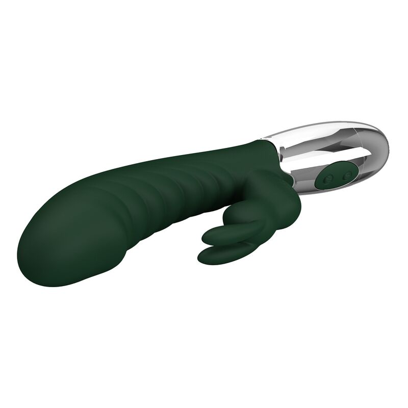 PRETTY LOVE - VIBRADOR RABBIT NAUGHTY BUNNY 30 FUNCIONES RECARGABLE USB VERDE - Imagen 8