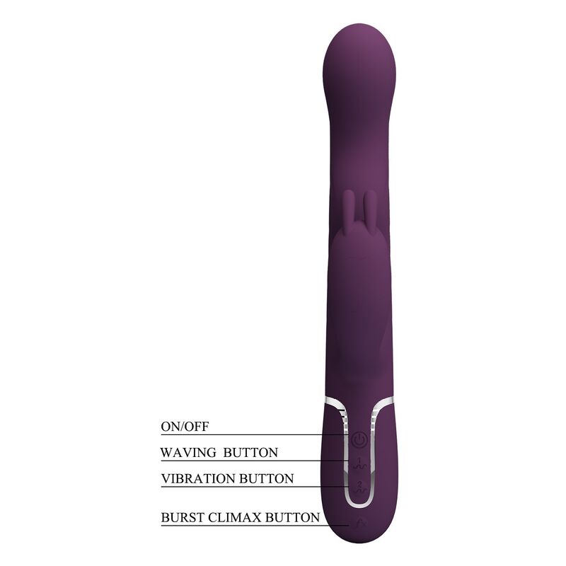 PRETTY LOVE - VIBRADOR RABBIT LOURSEN CON MOVIMIENTO OSCILANTE Y 7 VIBRACIONES RECARGABLE USB MORADO – Bild 9