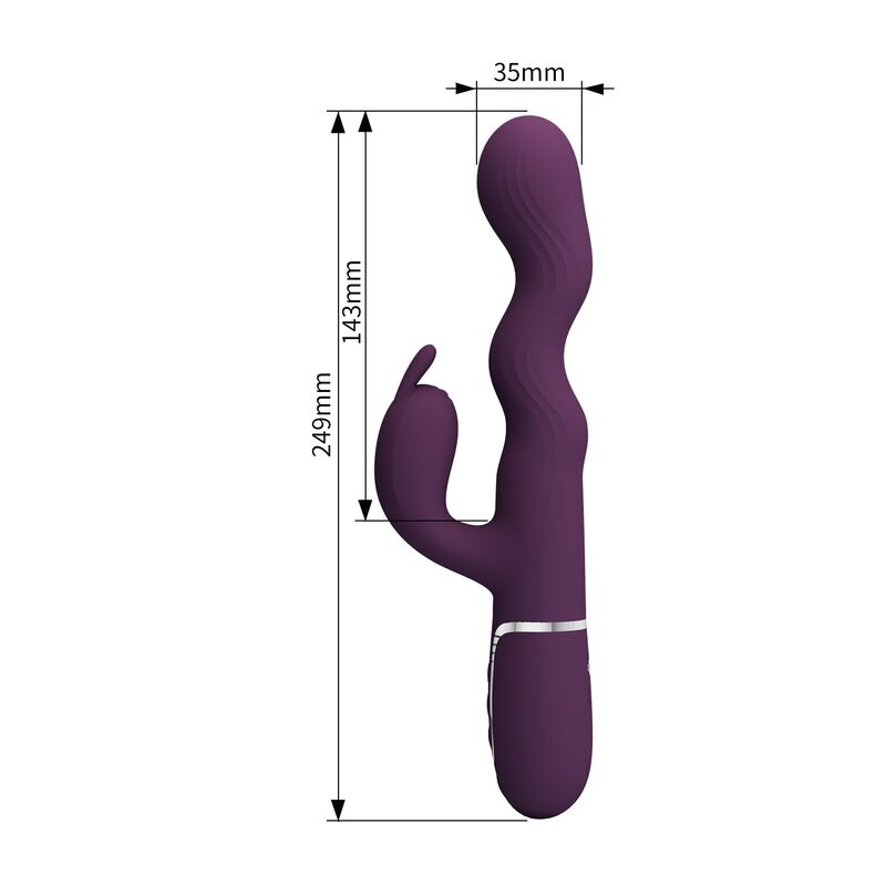 PRETTY LOVE - VIBRADOR RABBIT LOURSEN CON MOVIMIENTO OSCILANTE Y 7 VIBRACIONES RECARGABLE USB MORADO – Bild 2