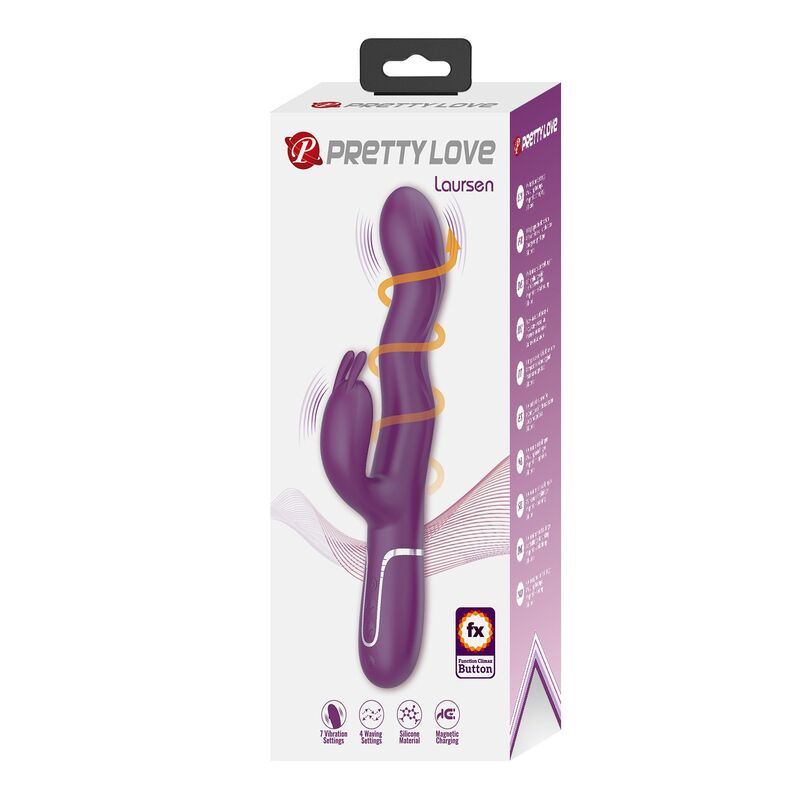 PRETTY LOVE - VIBRADOR RABBIT LOURSEN CON MOVIMIENTO OSCILANTE Y 7 VIBRACIONES RECARGABLE USB MORADO – Bild 4