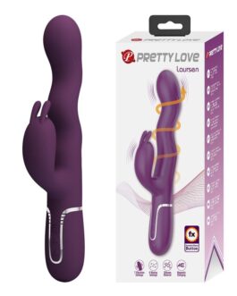 PRETTY LOVE - VIBRADOR RABBIT LOURSEN CON MOVIMIENTO OSCILANTE Y 7 VIBRACIONES RECARGABLE USB MORADO