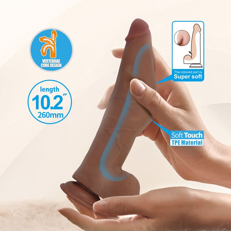 PRETTY LOVE - ULRIC DILDO REALÍSTICO FLEXIBLE 26 CM Ø 5,5 CM TPE MARRÓN - Image 7