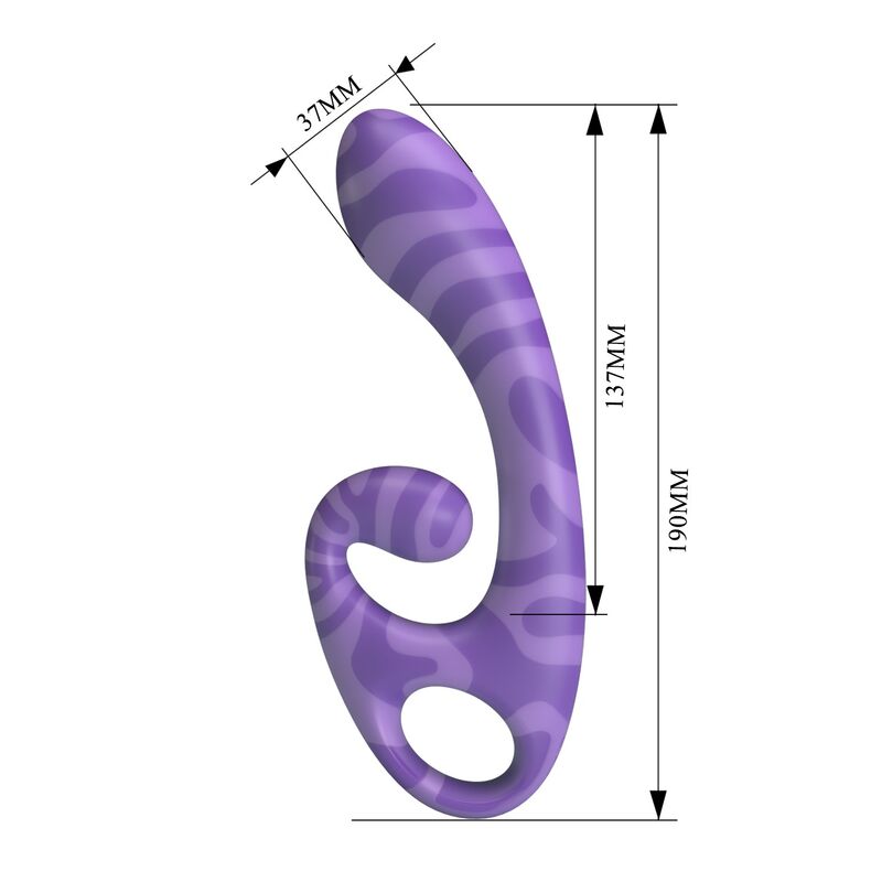 PRETTY LOVE - SUMMER VIBRADOR DOBLE CON ASA 19 CM Ø 3,5 CM MORADO - Imagen 4