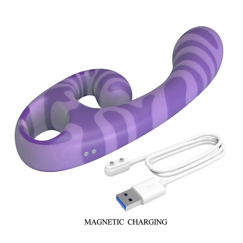 PRETTY LOVE - SUMMER VIBRADOR DOBLE CON ASA 19 CM Ø 3,5 CM MORADO - Imagen 5
