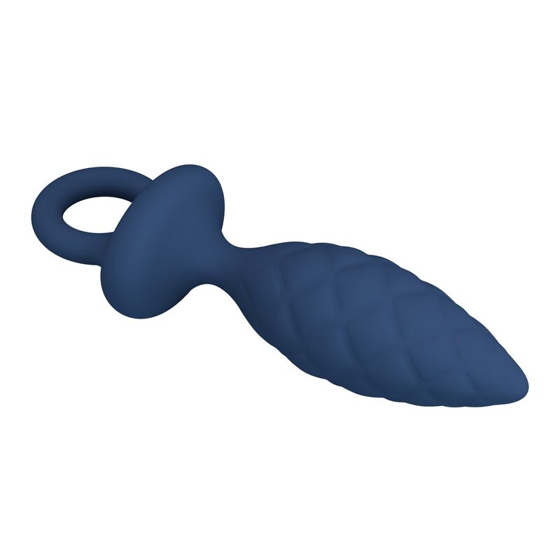 MR PLAY - PLUG ANAL TEXTURIZADO CON ANILLA AZUL M - Imagen 6
