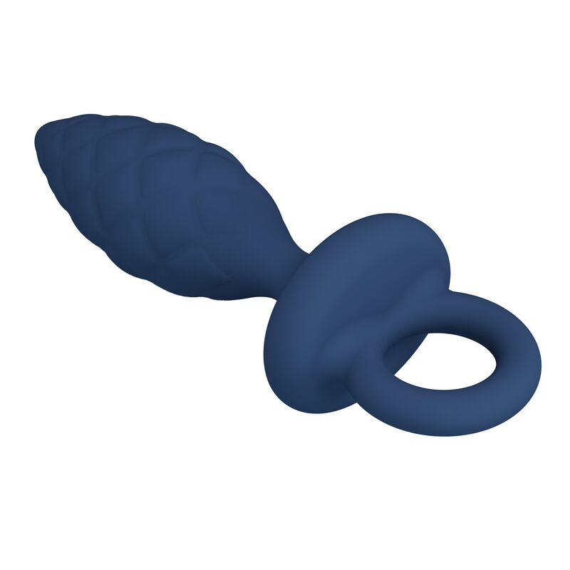 MR PLAY - PLUG ANAL TEXTURIZADO CON ANILLA AZUL M - Imagen 5