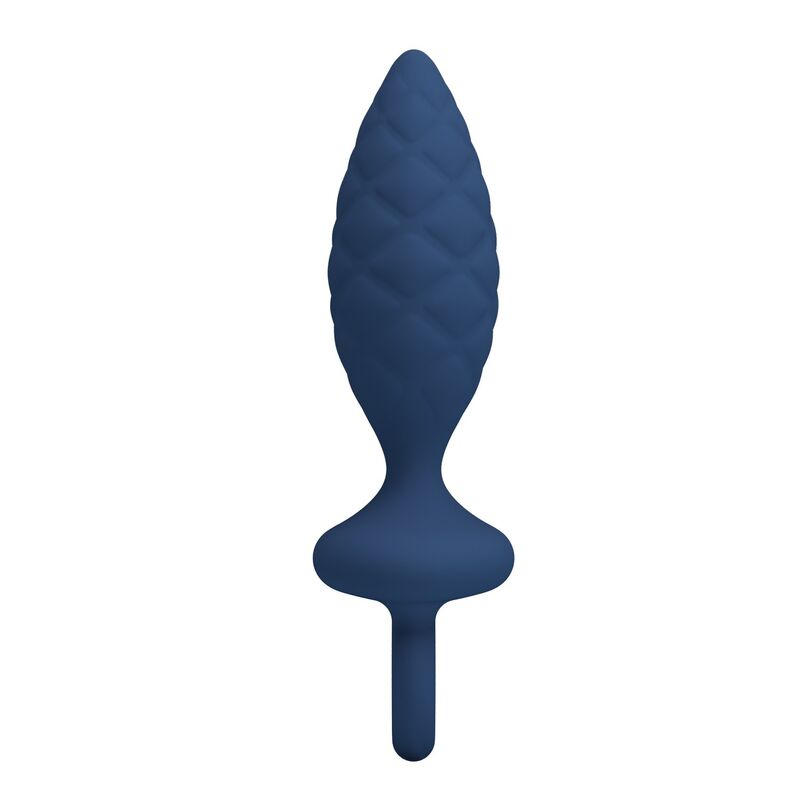 MR PLAY - PLUG ANAL TEXTURIZADO CON ANILLA AZUL M - Imagen 4