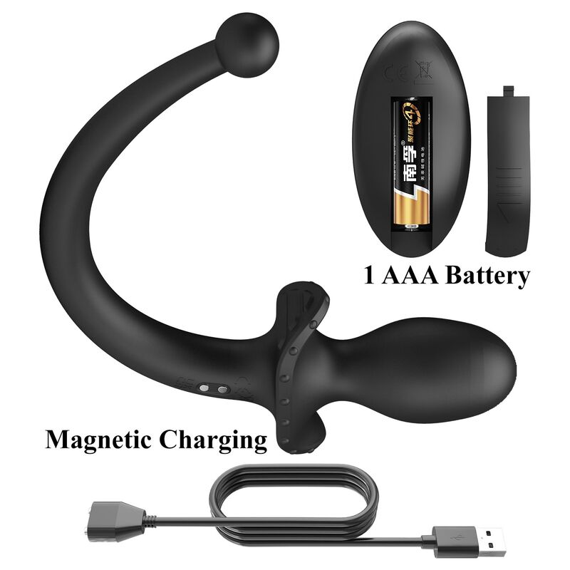 MR PLAY - VIBRADOR ANAL Y PERINEAL CON CONTROL REMOTO INALÁMBRICO NEGRO - Imagen 3