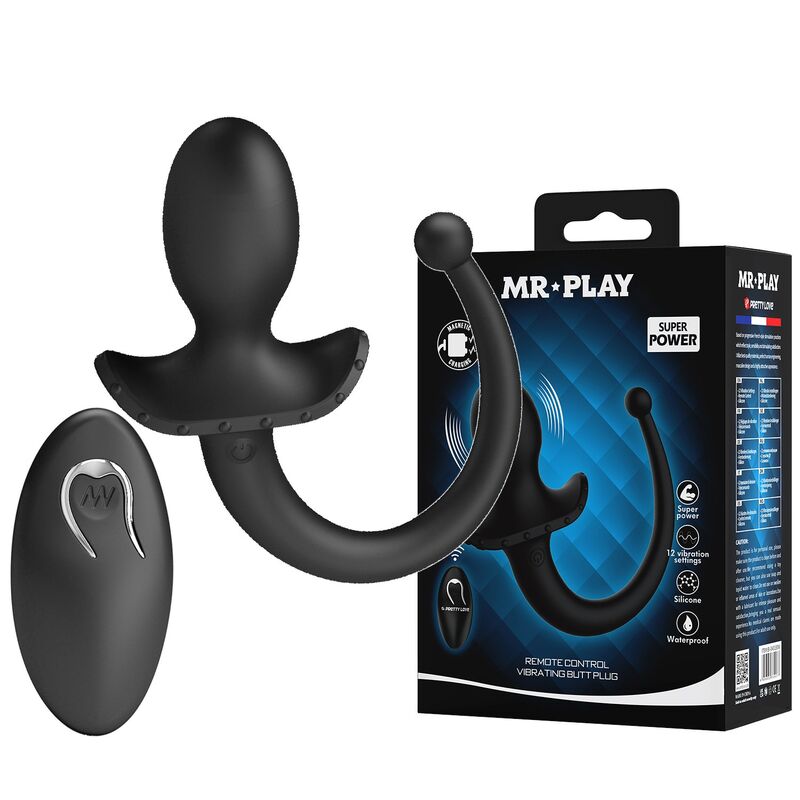 MR PLAY - VIBRADOR ANAL Y PERINEAL CON CONTROL REMOTO INALÁMBRICO NEGRO - Imagen 7