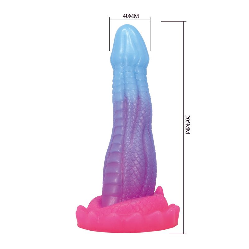POWER MONSTERS - VOID PYTHON DILDO FANTASÍA CON VENTOSA 20,5 CM Ø 5,2 CM AZUL, LILA Y ROSA - Imagen 9