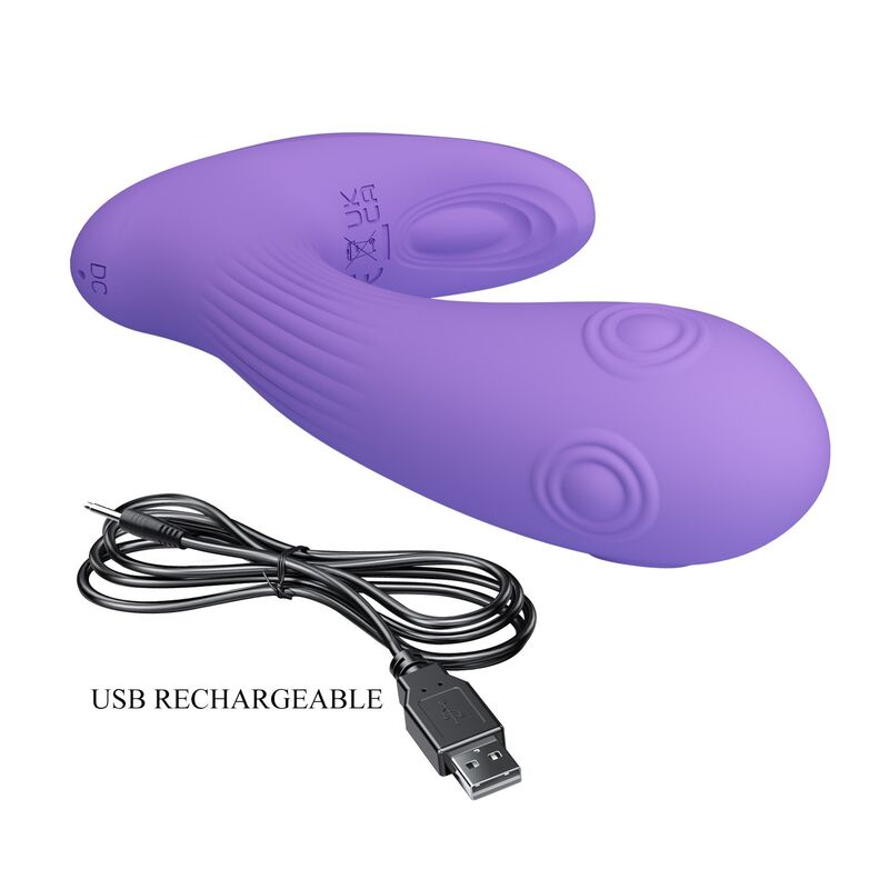 PRETTY LOVE - ANDROMEDA VIBRADOR DE DOBLE ESTIMULACIÓN RECARGABLE MORADO - Imagen 4
