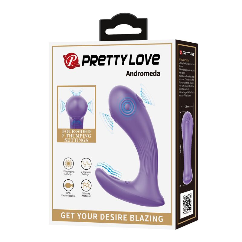 PRETTY LOVE - ANDROMEDA VIBRADOR DE DOBLE ESTIMULACIÓN RECARGABLE MORADO - Imagen 6