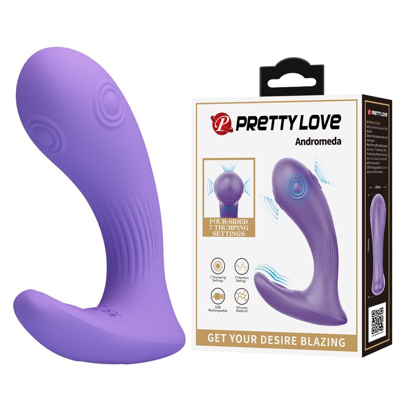 PRETTY LOVE - ANDROMEDA VIBRADOR DE DOBLE ESTIMULACIÓN RECARGABLE MORADO - Imagen 9