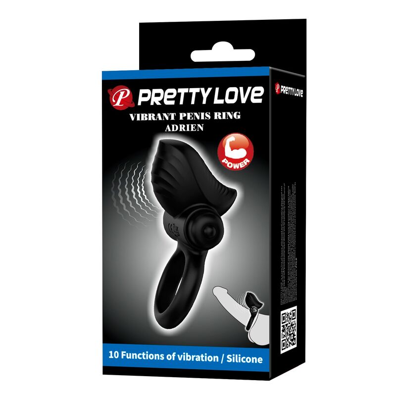 PRETTY LOVE - ANILLO VIBRADOR PARA PENE ADRIEN 10 FUNCIONES NEGRO – Bild 2