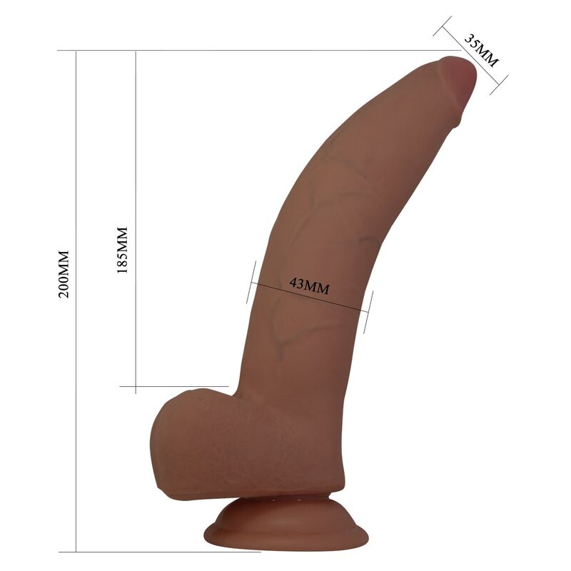 PRETTY LOVE - CUTHBERT DILDO REALÍSTICO FLEXIBLE 20 CM Ø 5 CM TPE MARRÓN - Image 6