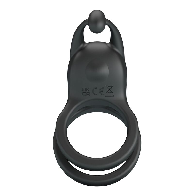 PRETTY LOVE - GOODWIN ANILLO VIBRADOR DOBLE PARA PENE RECARGABLE NEGRO - Imagen 11