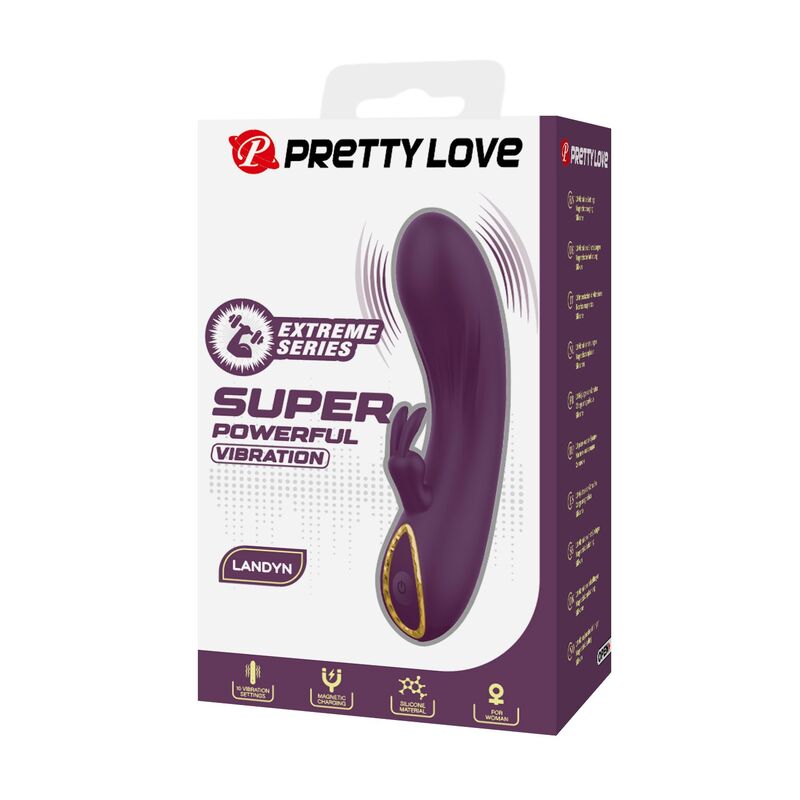 PRETTY LOVE - LANDYN VIBRADOR RABBIT RECARGABLE 10 FUNCIONES MORADO - Image 7