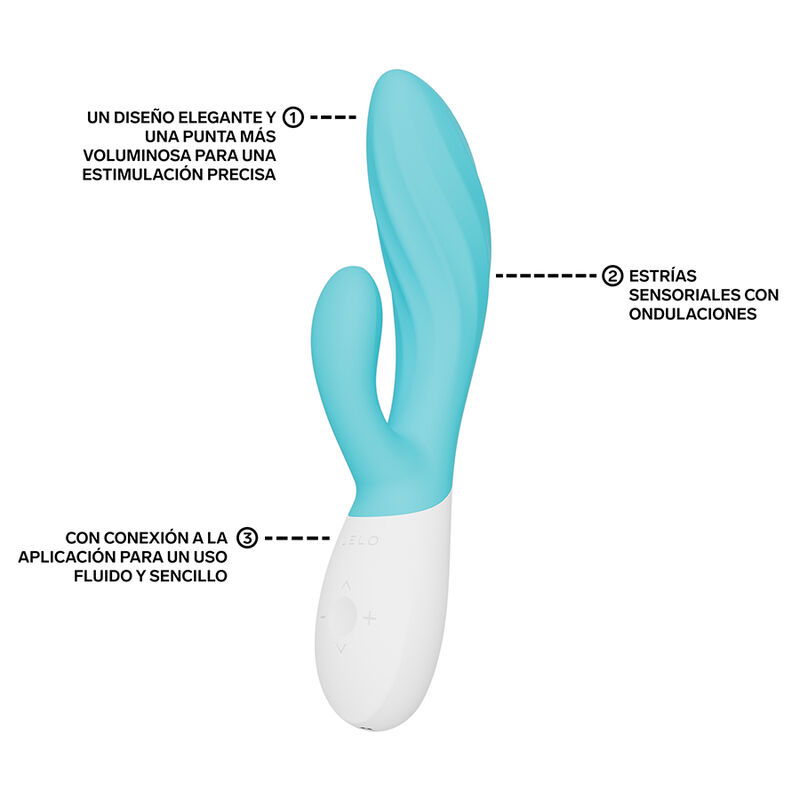 LELO - INA TWIST VIBRADOR RABBIT PUNTO G Y CLÍTORIS TURQUESA - Imagen 2
