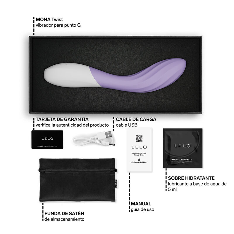 LELO - MONA TWIST VIBRADOR PARA PUNTO G RECARGABLE APP CONTROL LAVANDA LILA - Imagen 7