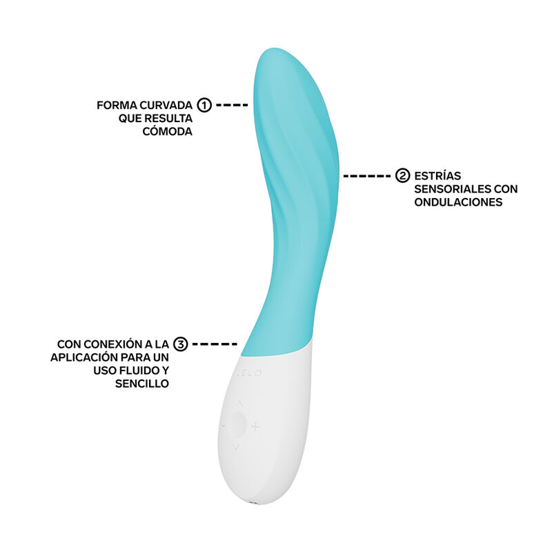 LELO - MONA TWIST VIBRADOR PARA PUNTO G RECARGABLE APP CONTROL LAVANDA TURQUESA - Imagen 7