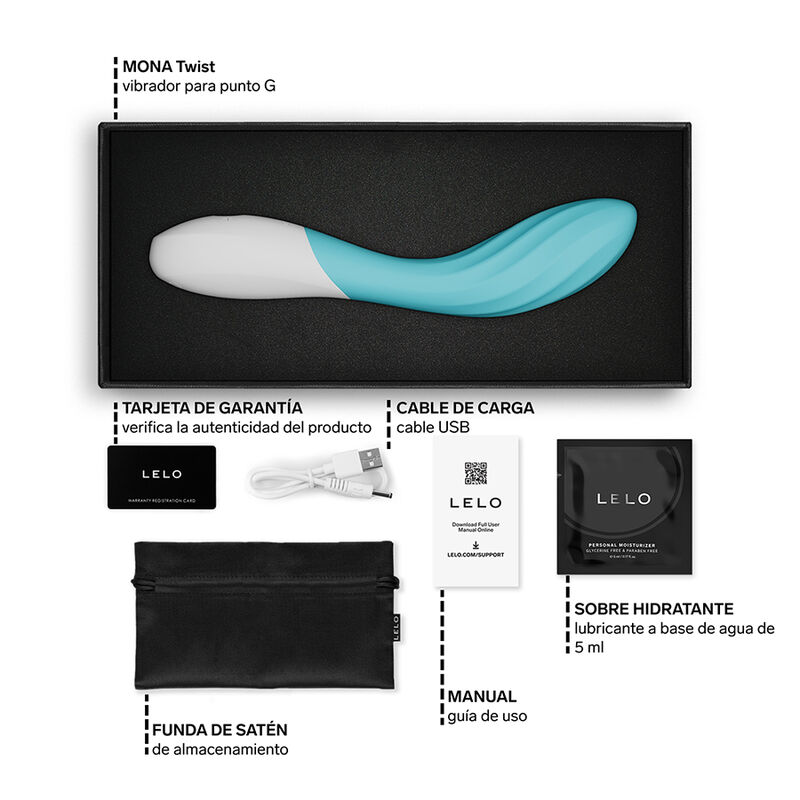 LELO - MONA TWIST VIBRADOR PARA PUNTO G RECARGABLE APP CONTROL LAVANDA TURQUESA - Imagen 2