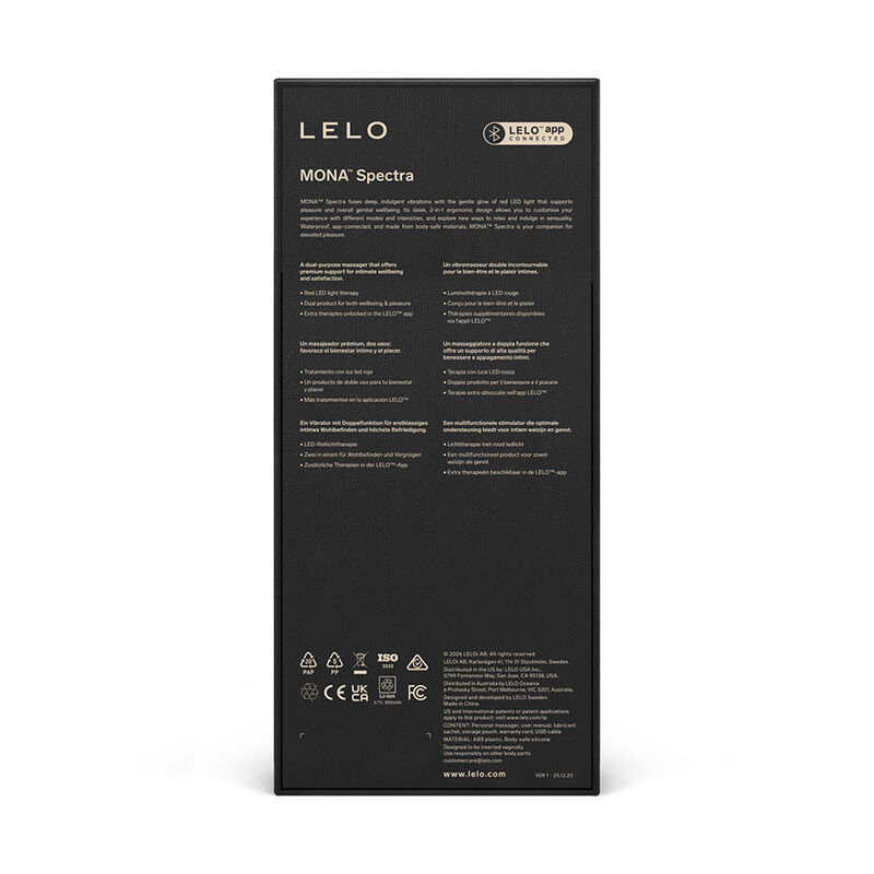LELO - MONA SPECTRA MASAJEADOR ÍNTIMO CON LUZ ROJA RECARGABLE APP CONTROL - Imagen 9