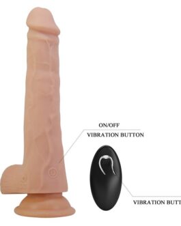 PRETTY LOVE - MILES DILDO VIBRADOR CON EMPUJE Y ROTACIÓN CONTROL REMOTO 23,5 CM Ø 4,8 CM COLOR NATURAL