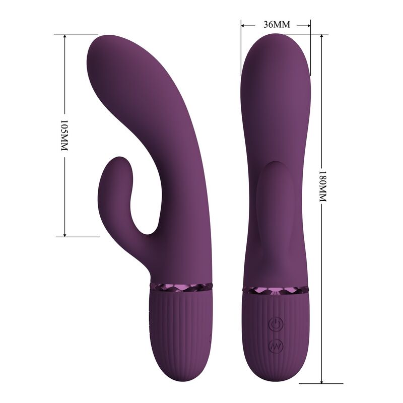 PRETTY LOVE - MARGIE VIBRADOR RABBIT RECARGABLE 10 FUNCIONES MORADO - Image 4
