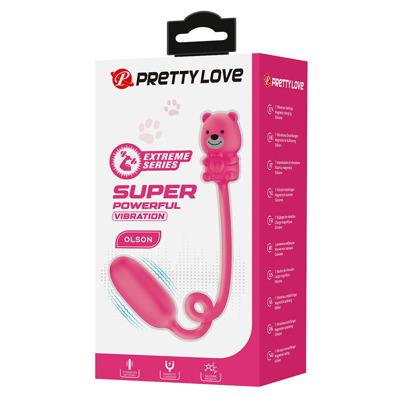 PRETTY LOVE - OLSON HUEVO VIBRADOR CON MANDO POR CABLE RECARGABLE ROSA - Imagen 4