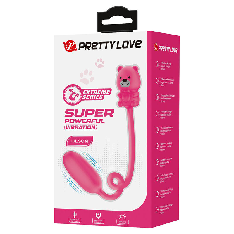 PRETTY LOVE - OLSON HUEVO VIBRADOR CON MANDO POR CABLE RECARGABLE ROSA - Imagen 5