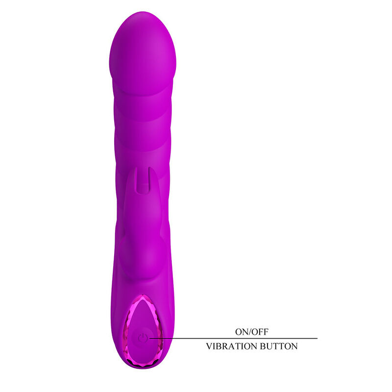PRETTY LOVE - MONICA VIBRADOR DOBLE ESTIMULACIÓN PARA PUNTO G Y CLÍTORIS RECARGABLE MORADO - Imagen 3