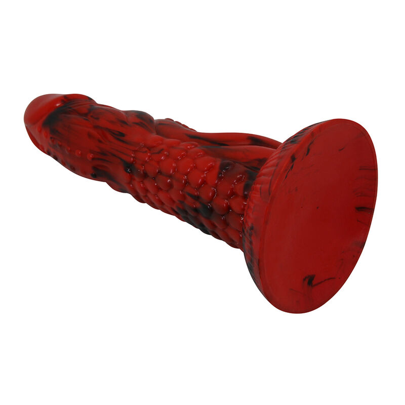 POWER MONSTERS - MINOTAUR DILDO FANTASÍA CON VENTOSA 21 CM Ø 5 CM ROJO Y NEGRO - Imagen 5