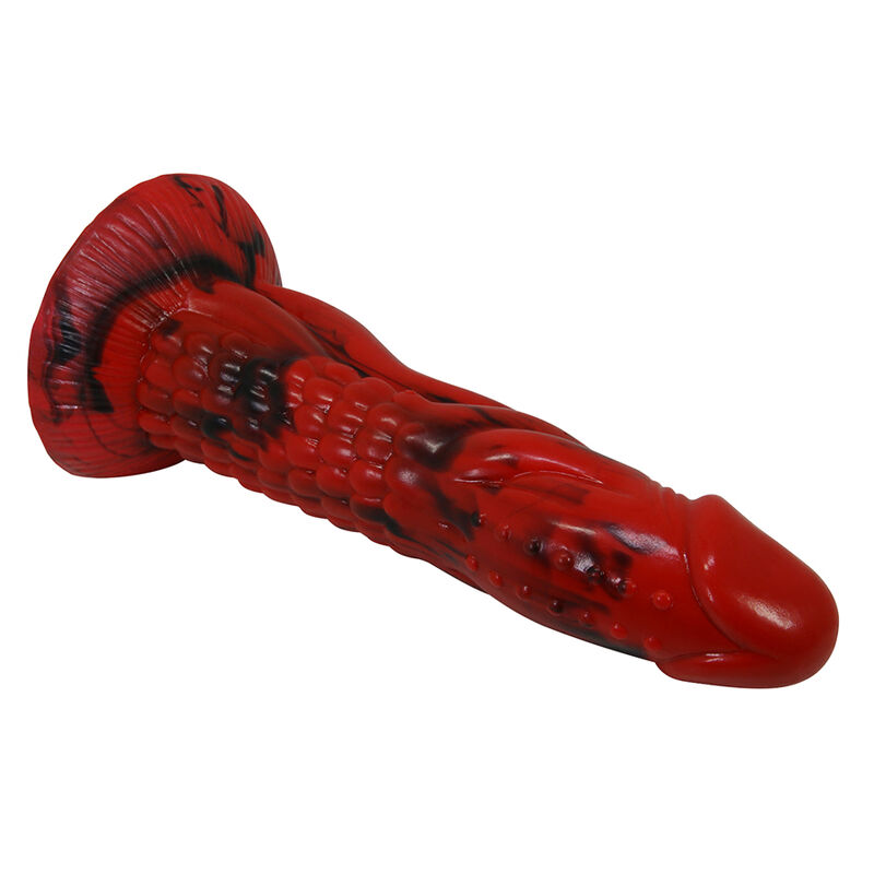 POWER MONSTERS - MINOTAUR DILDO FANTASÍA CON VENTOSA 21 CM Ø 5 CM ROJO Y NEGRO - Imagen 6