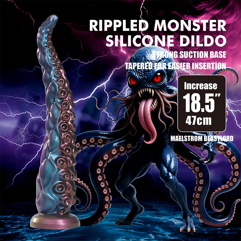 POWER MONSTERS - ABYSSAL TENTACLE DILDO TRICOLOR 46 CM Ø 7 CM - immagine 3