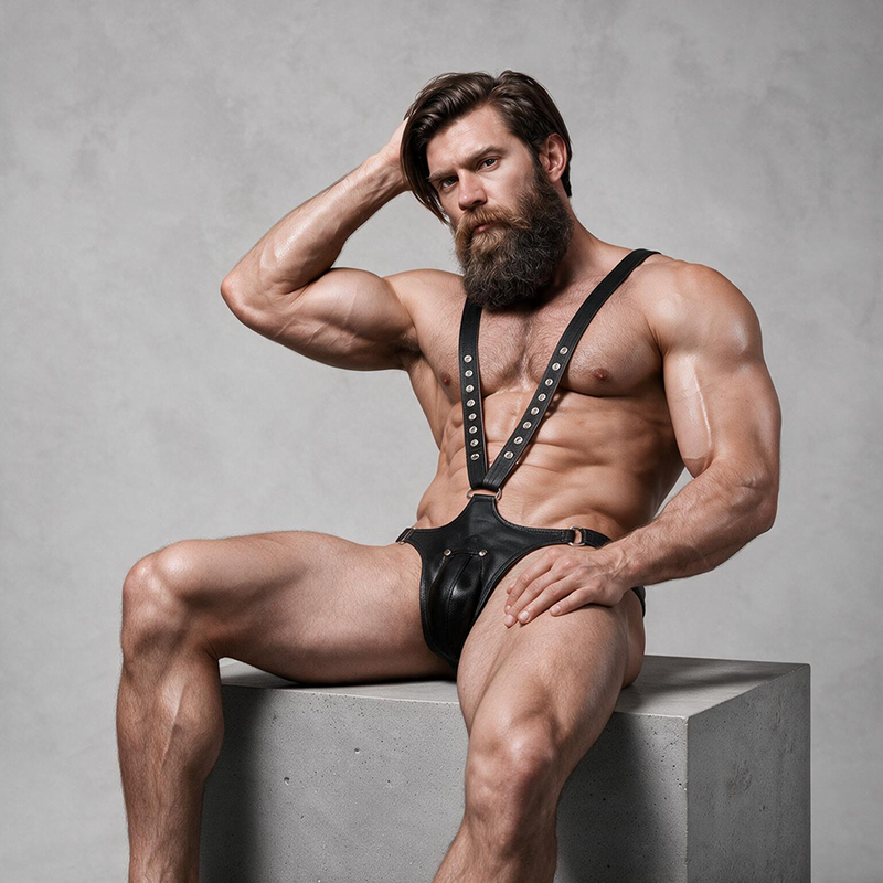 FETISH SUBMISSIVE ATTITUDE - ARNÉS ECOPIEL FORMA DE V HOMBRE - Imagen 6
