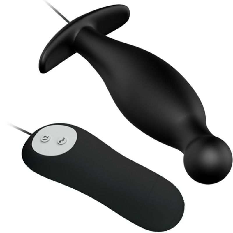 PRETTY LOVE - PLUG ANAL SILICONA 12 MODOS VIBRACIÓN NEGRO - Imagen 3