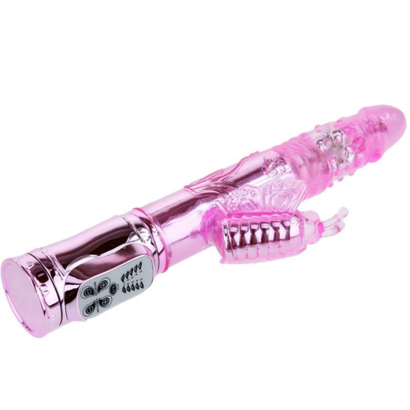 BAILE - VIBRADOR RECARGABLE CON ROTACION Y ESTIMULADOR THROBBING BUTTERF - Imagen 2