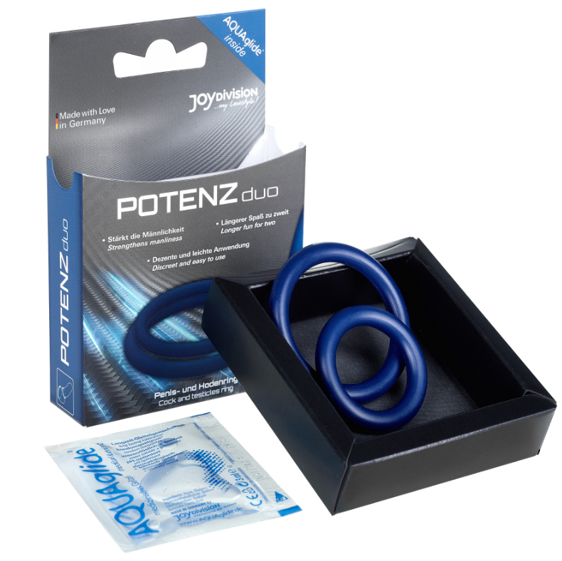 JOYDIVISION POTENZDUO - ANILLOS PARA PENE AZUL - M - Imagen 4
