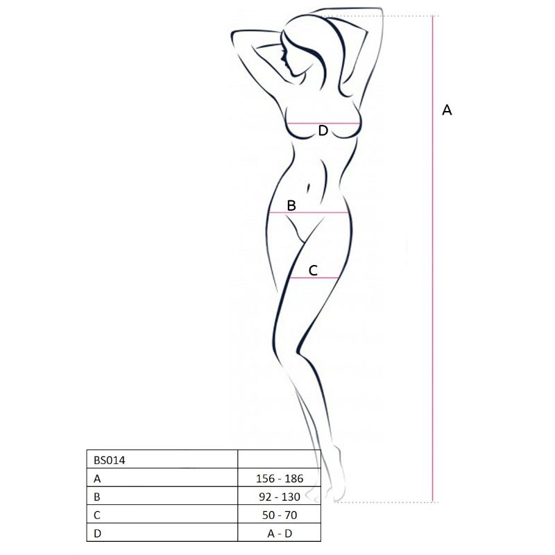PASSION - WOMAN BS014 BODYSTOCKING ROJO TALLA ÚNICA - Imagen 2