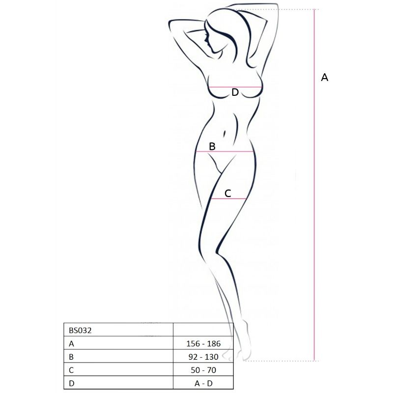 PASSION - WOMAN BS032 BODYSTOCKING ROJO TALLA ÚNICA - Imagen 2